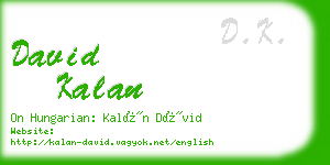 david kalan business card